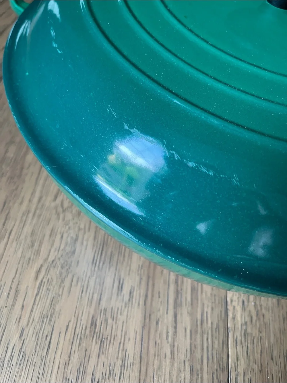 Le Creuset Emerald Green Cast Iron Covered Skillet